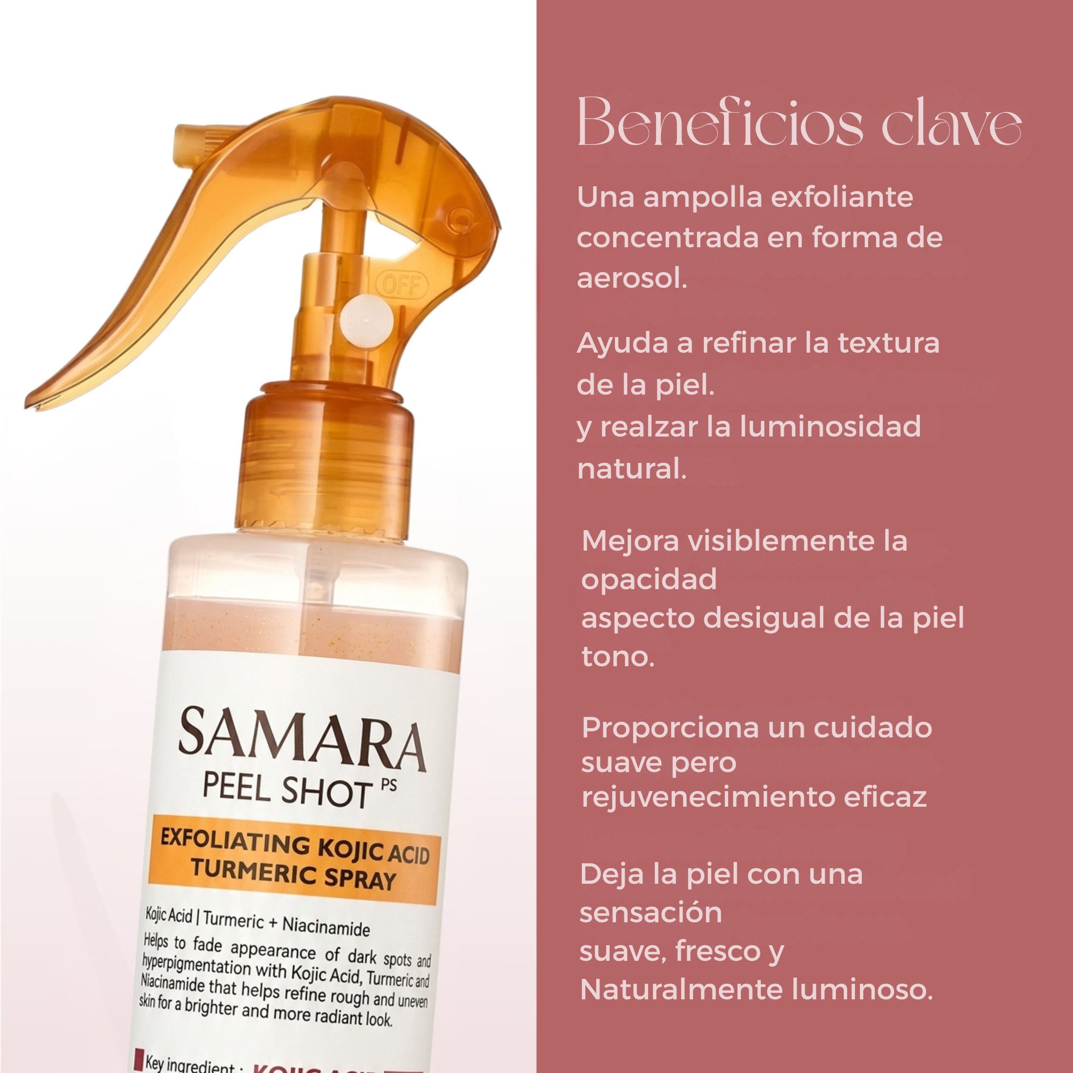 Spray esfoliante corpo - Acido Kojico + Curcuma miniatura 4